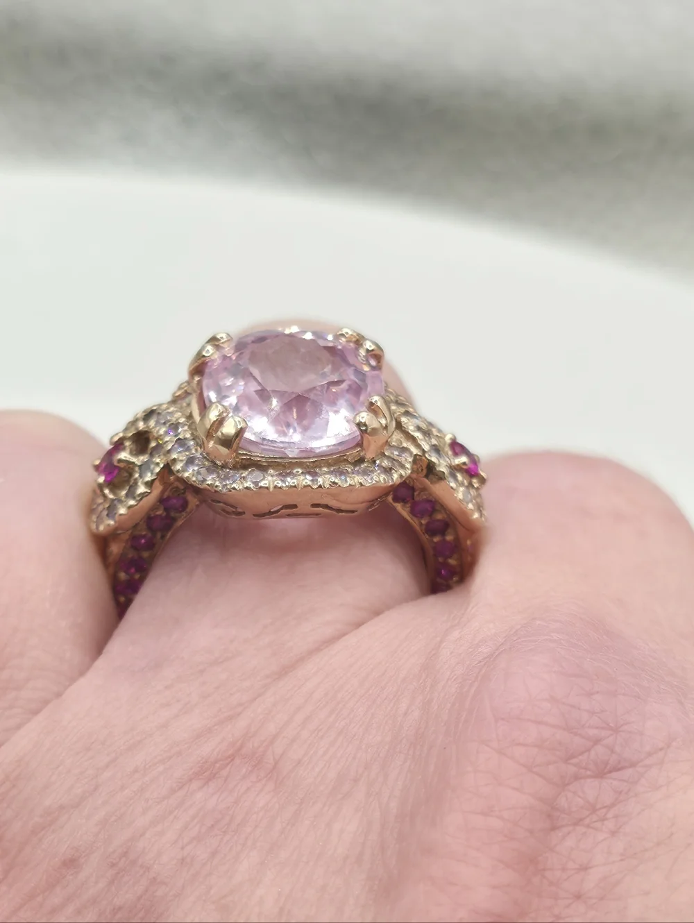 Incredible Kunzite And Pink Sapphire Ring - Picture 6 of 8